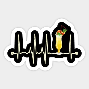 Funny Cocktail Hurricane Glass Heartbeat Happy Cocktail Hour Sticker